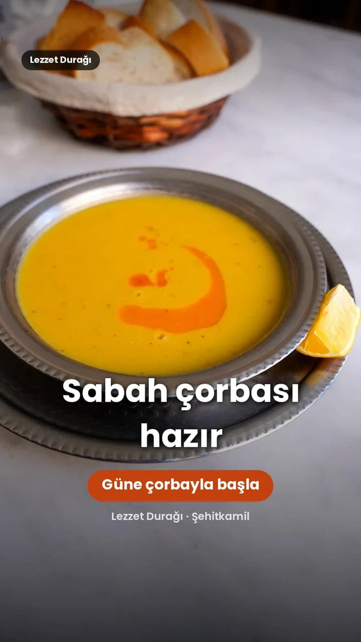 Sabah çorbası hazır. Limonunu sıkıp öyle başla güne.